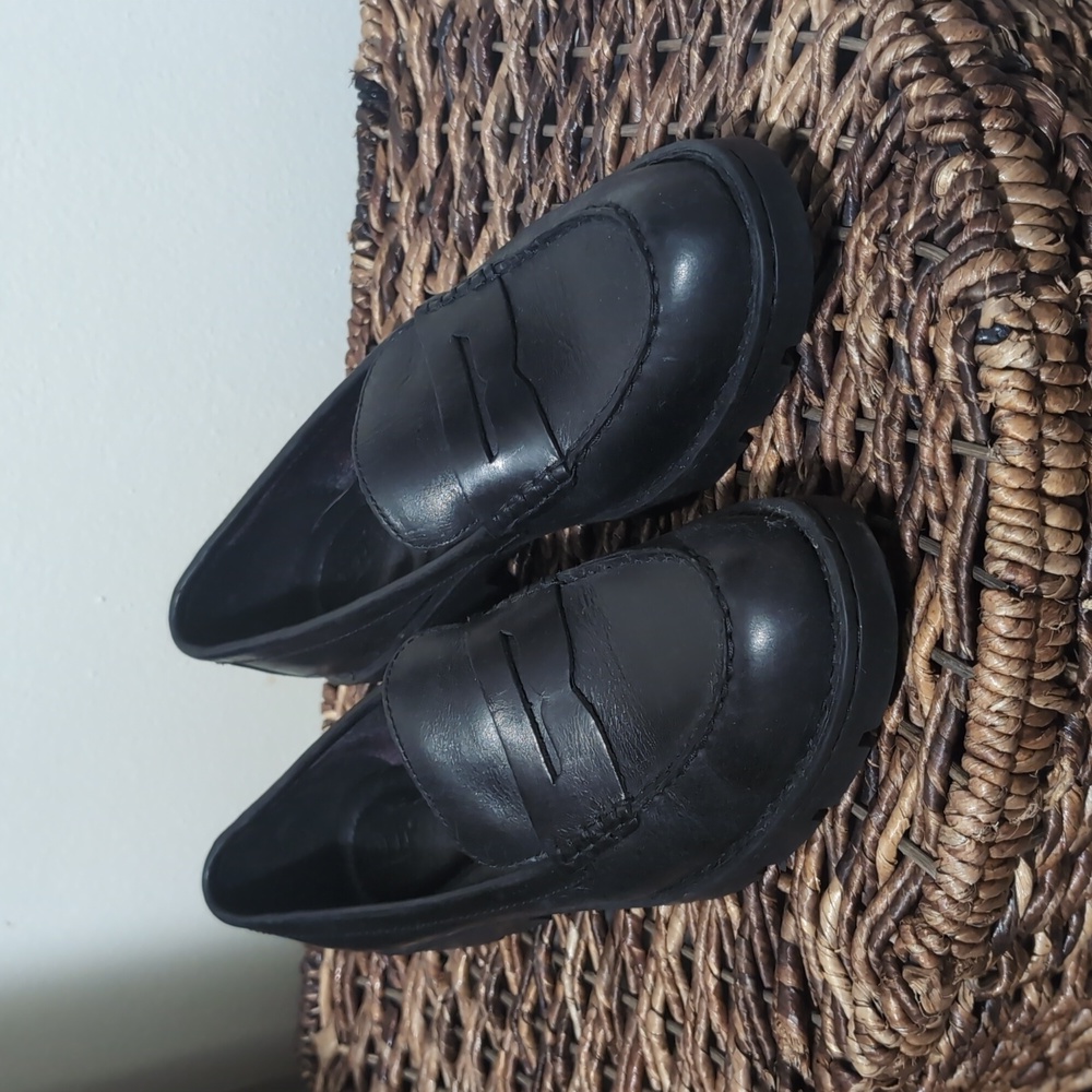Born Black Leather Loafers. Size 8.5. Fits Like 9. Like New
